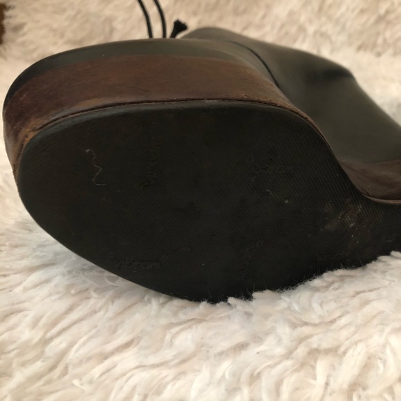 Acne leather platform wedge booties - Picture 4 of 5